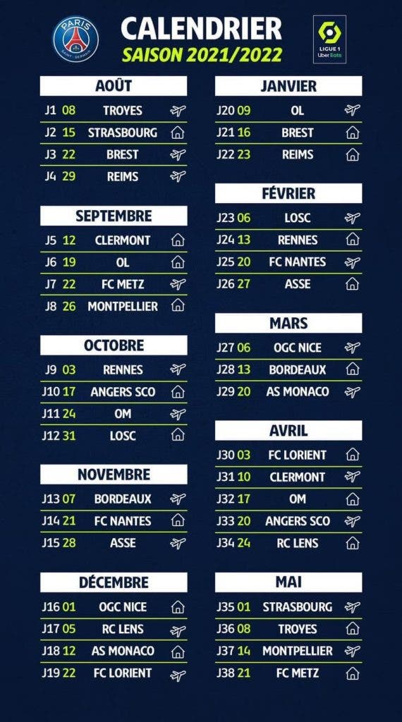 Foot PSG - LdC : Le calendrier du PSG est officiel - Foot 01