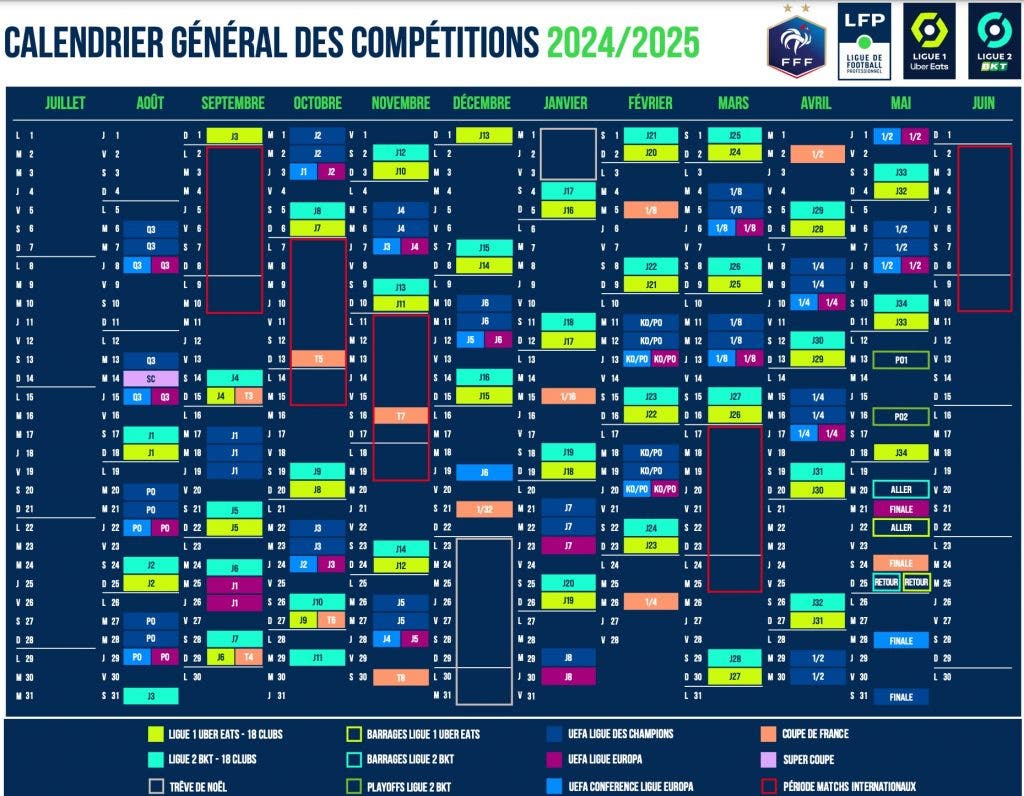 Calendrier Des Competitions 2024 2025