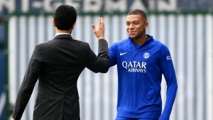 Nasser Al-Khelaïfi et Kylian Mbappé