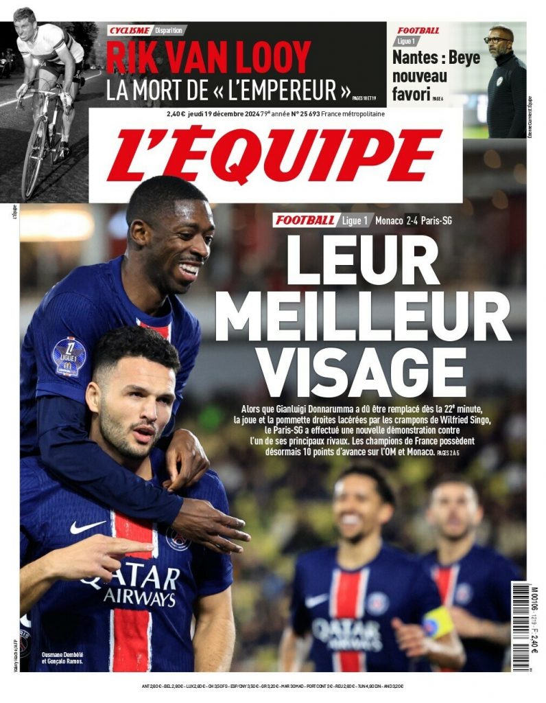 Une L'equipe 19 12 2024