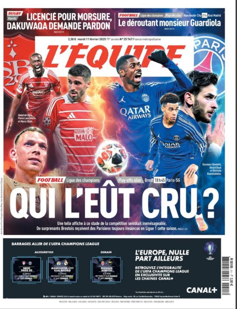 Une L'equipe 11 02 2025