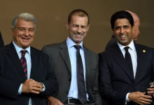 Joan Laporta - Alexander Ceferin - Nasser Al-Khelaïfi