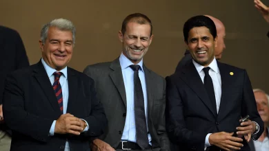 Joan Laporta - Alexander Ceferin - Nasser Al-Khelaïfi